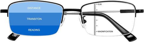 Progressive Multifocus Reading Glasses - Blue Light Blocking Computer Readers