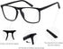 MARE AZZURO Men's Square Reading Glasses, Black, 0 to 6.0 in Multiple Strengths (100)