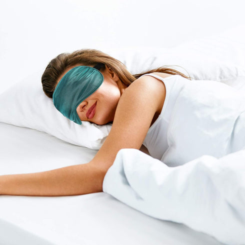 4 Pieces Kids Silk Eye Mask for Sleeping - Smooth Soft Adjustable Strap Blindfolds for Travel Relaxation (Dark Green,