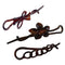 Parcelona French Twist n Clip Hair Barrette, 4" Flower, Bow, Chain, Tortoise Shell Brown