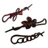 Parcelona French Twist n Clip Hair Barrette, 4" Flower, Bow, Chain, Tortoise Shell Brown