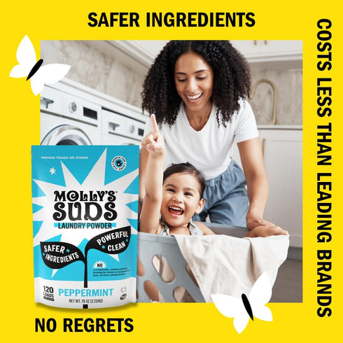 Molly's Suds Original Laundry Detergent Powder, Natural for Sensitive Skin, Earth-Derived Ingredients, 70 Loads