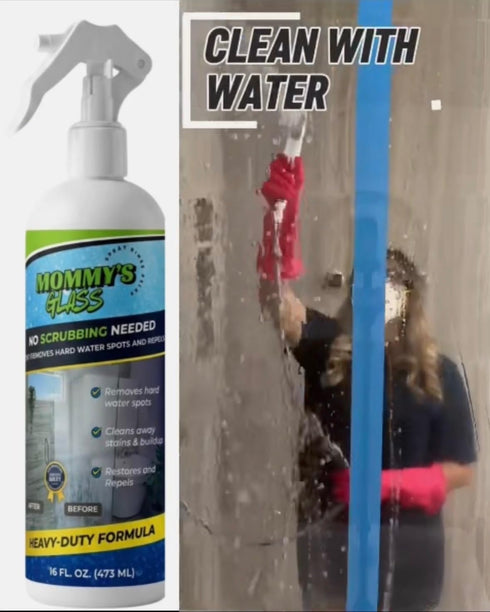 Mommy's Glass 2 1 16 oz in Hard Water Spot Remover and Repellent Spray, Heavy-Duty Formula, No Scrubbing Needed, fl