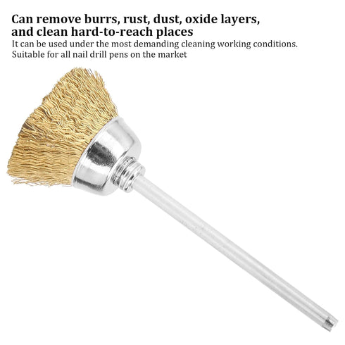 Nail Drill Bit Set, Brass Wire Cleaning Brushes, Polishing Head Cleaner for Nail Drill Machine, Manicure Pedicure Tools