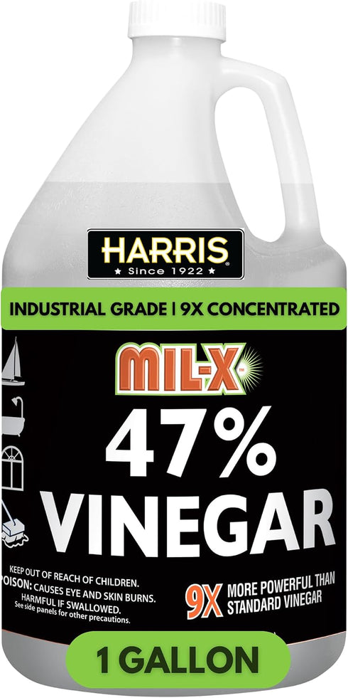 HARRIS MIL-X 47% Concentrated Vinegar, Extra Strength Industrial Grade, 1 Gallon