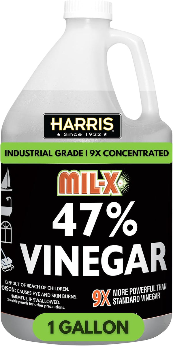 HARRIS MIL-X 47% Concentrated Vinegar, Extra Strength Industrial Grade, 1 Gallon