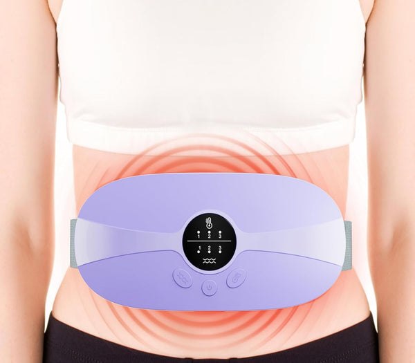 Portable Cordless Heating Pad, Menstrual Heating Pads for Cramps with 3 Heat Levels, 3 Massage Modes, Rapid Heating for
