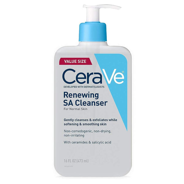 CeraVe SA Cleanser - 16 Ounce | Salicylic Acid Cleanser with Hyaluronic Acid, Niacinamide & Ceramides, Fragrance Free