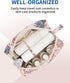 Narwey Large Makeup Bag, Travel Cosmetic Organizer Toiletry Bag for Women (Beige Flamingo, Large)