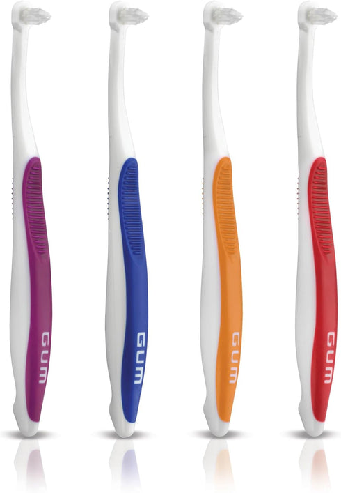 GUM End Tuft Toothbrush - Extra Small Head for Hard-to-Reach Areas, Soft Dental Brush for Adults, 1 Count