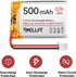 YELUFT 1pcs 3.7V 500mAh 1S 1C 602535 PH2.0 Lithium Polymer Battery Rechargeable Batteries with Protective Board