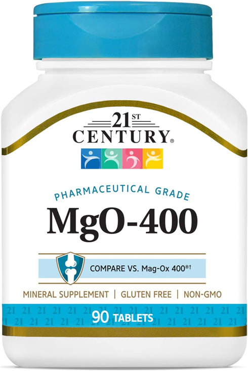 21st Century mgO 400 mg Tablets, 90 Count, Assorted