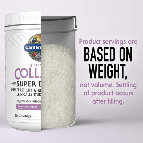 Garden of Life Grass Fed Collagen Super Beauty Powder - 20 Servings, Blueberry Acai, Collagen Powder for Women - Skin,