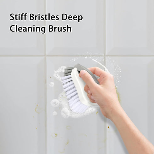 Scrub Brushes for Cleaning - Stiff Bristle Hand Brushes for Shower Shoes Kitchen Floor Carpet (2 Pack)