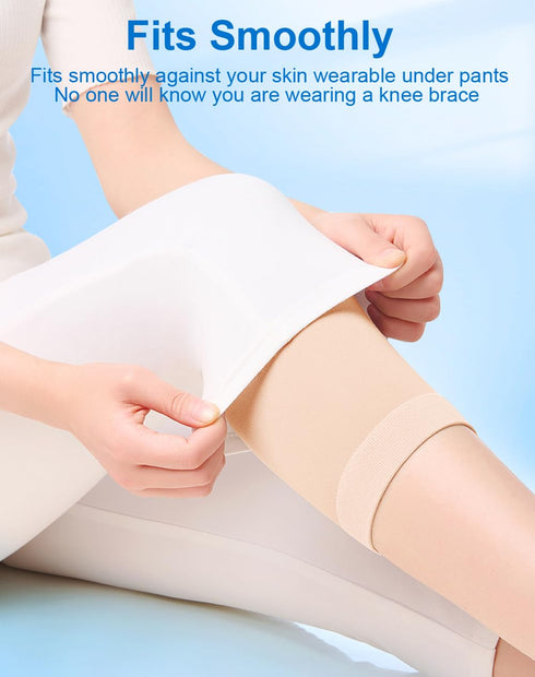 Knee Compression Sleeves for Women & Men, Lightweight Thin Knee Brace for Pain Relief, Daily Use (Black)