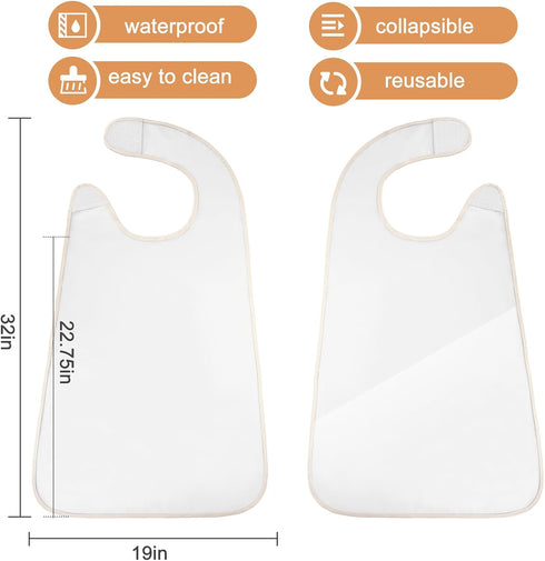 Waterproof Adult Bibs - Reusable Dining Protectors for Men and Women