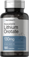 Horbaeach Lithium Orotate 130mg, 180 Capsules, Non-GMO, Gluten Free, 5mg Bioavailable Elemental Lithium