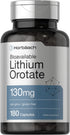 Horbaeach Lithium Orotate 130mg, 180 Capsules, Non-GMO, Gluten Free, 5mg Bioavailable Elemental Lithium