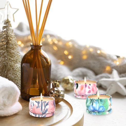 Sets 3, Scented Candles Gift of Stress Relief Candles for Home Scented, Natural Soy Wax Aromatherapy Candle, Burning