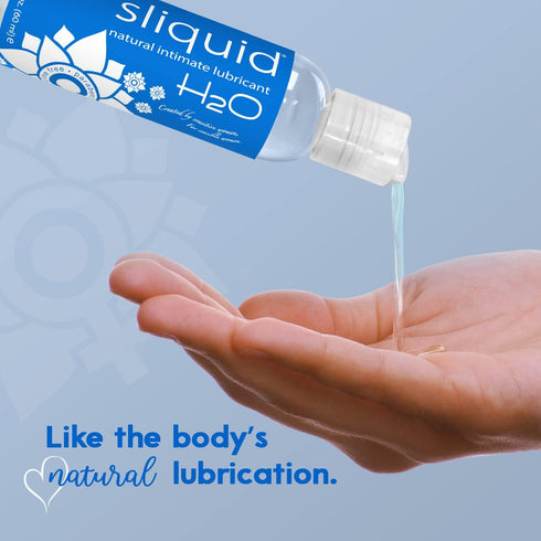H2O (2 Oz) Sliquid Water Based Lube, Water Based Lubricant for Sex, Natural Sex Lube, Glycerin Free Personal Lubricant