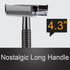 WEISHI Butterfly Open Double Edge Safety Razor for Men - Nostalgic Long Handle with 5 Stainless Blades