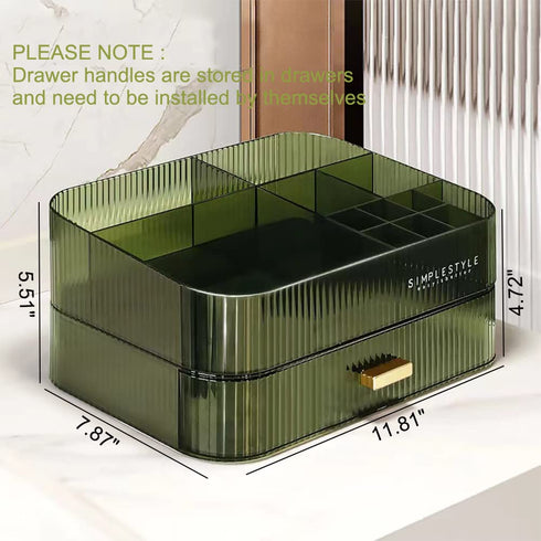 MIUOPUR Makeup Organizer with Stackable Drawers, Ideal for Desk and Dresser Countertops, Green