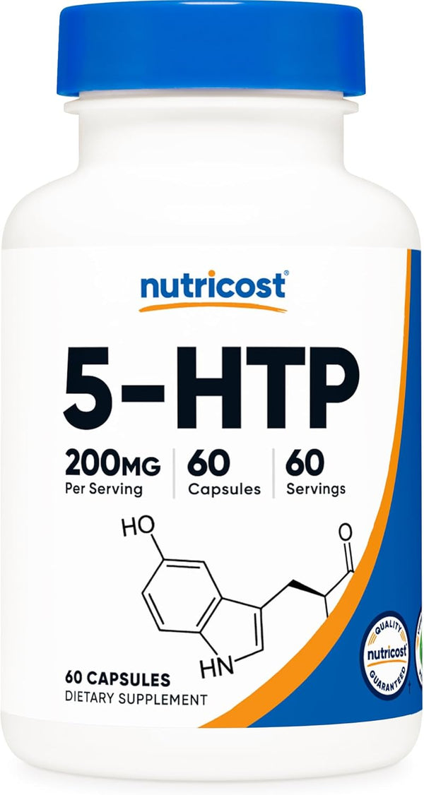 Nutricost 5-HTP 200mg, 60 Vegetarian Capsules, Non-GMO & Gluten Free