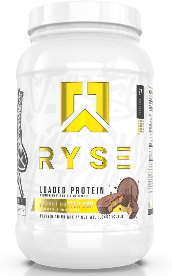 Ryse Loaded Protein Powder | 25g Whey Protein Isolate & Concentrate with Prebiotic Fiber & MCTs | Low Carbs & Low Sugar