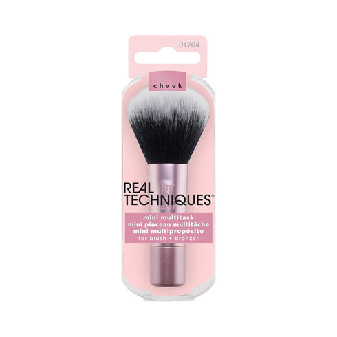 Real Techniques Mini Multitask Makeup Brush, For Blush, Bronzer & Powder, Travel Sized, Vegan & Cruelty-Free