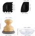 Tray,316 Cast Iron Scrubber and Scraper,Chain Mail Cleaner with Bamboo Handle & Draining Stainless Steel Brush