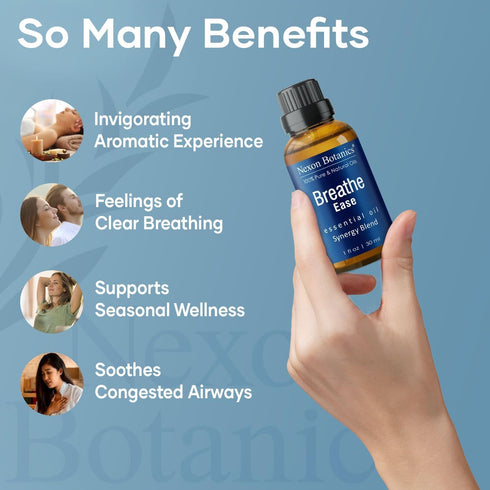Breathe Essential Oil Blend 30 ml - Breath Easy Sinus Relief Essential Oil for Humidifier, Diffuser, Aromatherapy