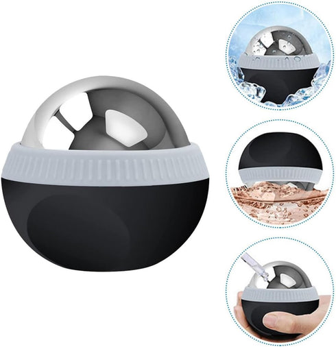 Stainless Steel Muscle Massage Balls for Body and Face, Small Manual Roller Massager with Hot, Portable Sports
