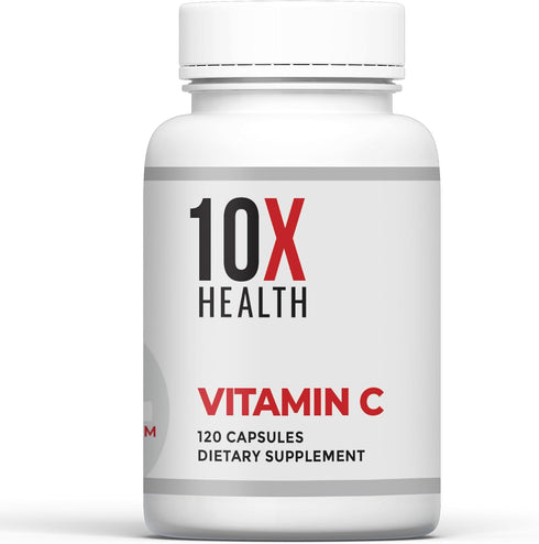 10X Health Vitamin C Supplement - Immune Support with 1000mg Ascorbic Acid - Great for Overall Health & Wellness - 120
