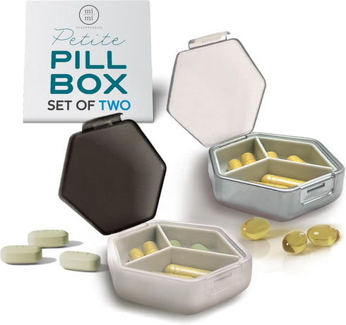 Mimi Medcessories Petite Pill Box Set - Stylish Compact Daily Pill Organizer,
