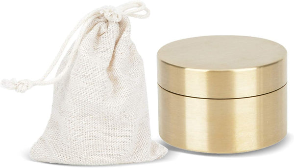 Keenso Waterproof Brass Pill Box, Dustproof Travel Pill Case, Round Copper Pill Fob Holder -pro Dry (M)