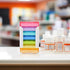 ZUNOXAZ 7-Day 6 Weekly Pill Organizer Travel Case Portable Pill Box with Large Compartments, Rainbow Plastic Medicine