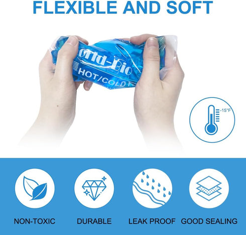 Soft Cold Packs for Injuries Reusable 4 Pack, Hot and Cold Gel Pack for Headaches, Joint Pain Relief, Flexible Therapy