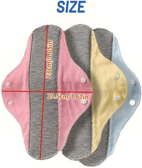LESSO (6pcs) Reusable Incontinence Pads for Women - Leak-Proof & Waterproof Washable Menstrual Pads - Graphene Aseptic