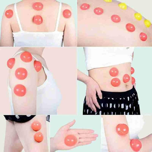 JONJUMP 12 Set Slimming Pcs Vacuum Cupping Silicone Massage Cupping Therapy Cans Rubber Body Suction Back Massager Full
