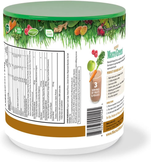MacroLife Naturals MacroCoco Greens Chocolate Superfood Powder for Kids, 7oz (32 Servings)