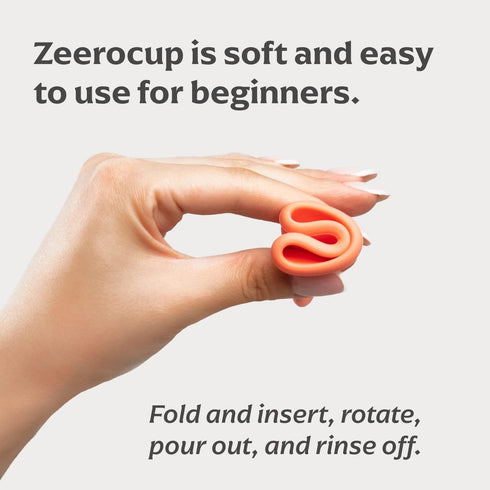 Zeerocup 2 Pack Reusable Menstrual Cup - Small & Large Soft Medical-Grade Silicone Period Cups with Pull-Tab for Easy
