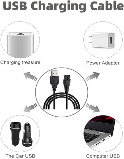 Wyklaus Head Shaver 7D Replacement Charger, USB Charging Cable Compatible with Wyklaus Head Shaver 7D