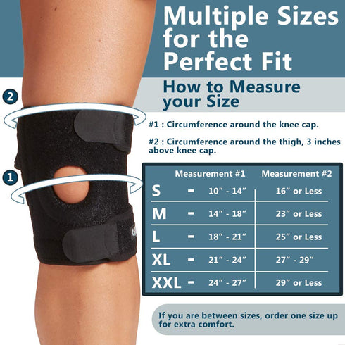 ComfiLife Knee Brace - Neoprene for Knee Pain Relief, Adjustable Compression, Open Patella Support, Non-Slip (Small)