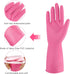 IUCGE 3 6 Rubber cleaning gloves or Pairs for Household,Reuseable dishwashing gloves for Kitchen.