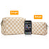 Large Light Checkerboard Makeup Bag Zipper Pouch Travel Cosmetic Organizer for Women (Large)