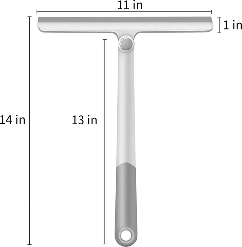 Window Squeegee, 2 Pack | Shower Squeegee for Glass Doors, Bathroom Mirror, and Tile Walls (Grey+Green)