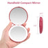 wobsion Travel Mirror with Light, 1x/10x Compact Magnifying Mirror, LED Small Makeup Mirror, 3.5in for Handbag