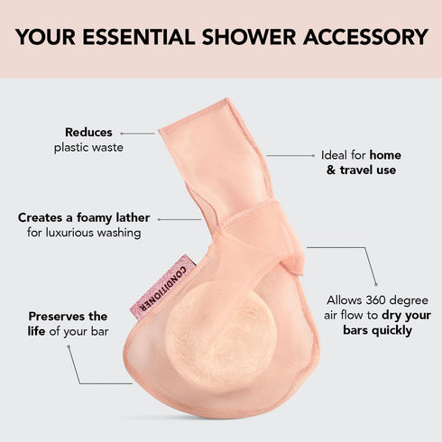 Kitsch Bar Soap Saver Bag – Recycled Mesh Pouch for Body Wash, Conditioner & Shampoo Bars, Eco-Friendly Holder