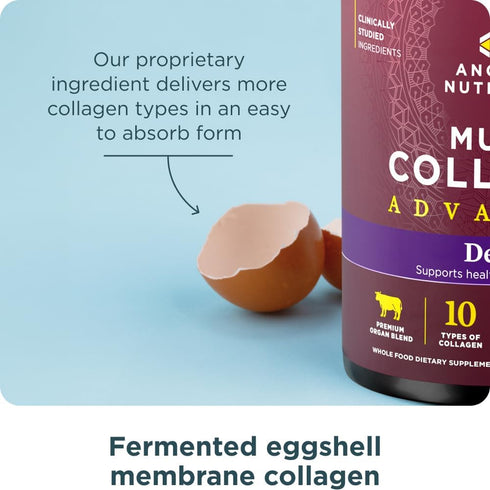 Ancient Nutrition Advanced Collagen Powder - Unflavored Protein Detox with Probiotics & Vitamin C, 36 Servings