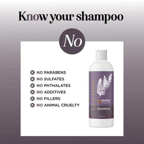 Tea Tree Shampoo for Oily Hair - Purifying Aromatherapy with Tea Tree Oil - Paraben & Sulfate Free, 16 fl oz